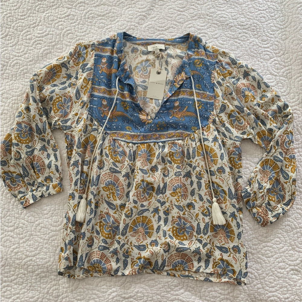 Lucky Brand Boho Style Top Sz S